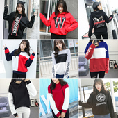 加绒加厚连帽卫衣女宽松外套 大码 潮学生2016秋冬季新款 卫衣女韩版