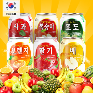 韩国进口果汁饮料饮品 九日6口味果汁238ml*6 罐装饮料批发