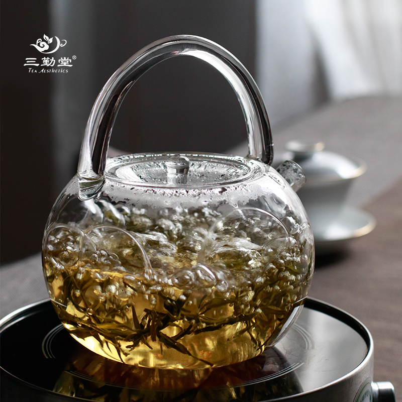 三勤堂 高硼硅耐热玻璃壶茶壶煮茶器 花茶大容量功夫茶具烧水壶