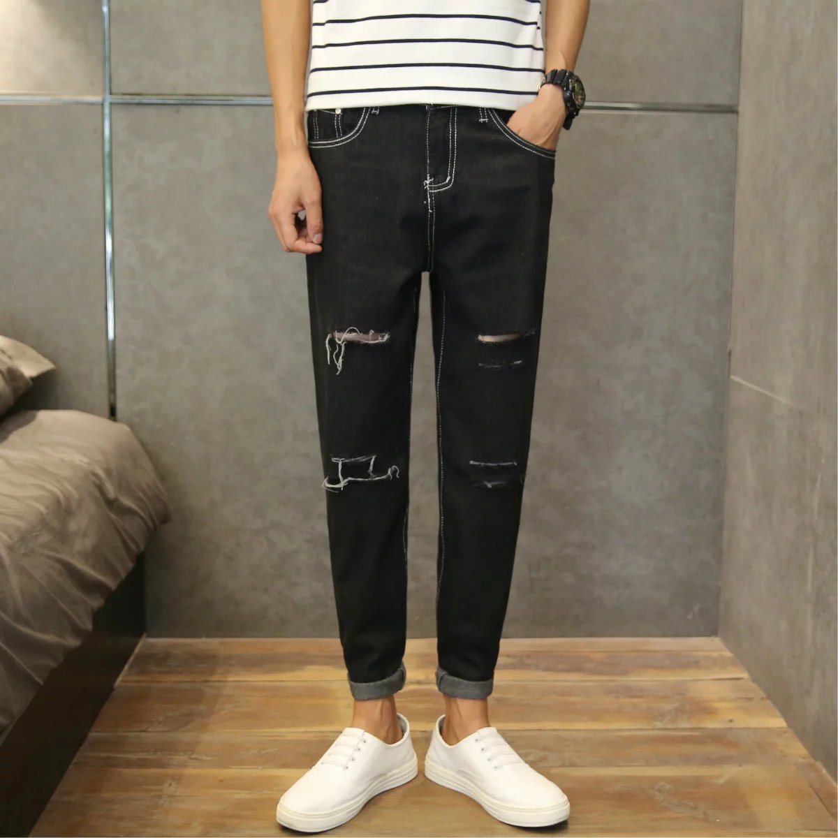 正品[低腰直筒牛仔裤]男式低腰直筒牛仔裤评测