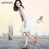 新款 1015102005 细高跟漆皮镂空后扣带单鞋 达芙妮 Daphne