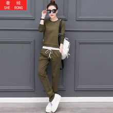 2017春季新款女装跑步服时尚中学生运动服时尚女款春秋卫衣套装潮