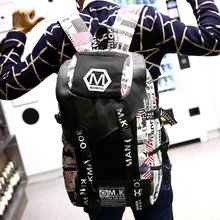 潮流运动包 背包旅行包高中时尚 帆布男包大学生书包双肩包男士 韩版