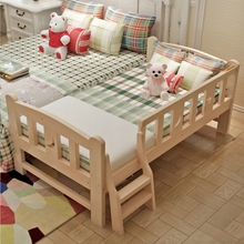 儿童床女孩公主拼接加宽男孩床边带护栏小床单人宝宝婴儿大床实木图片