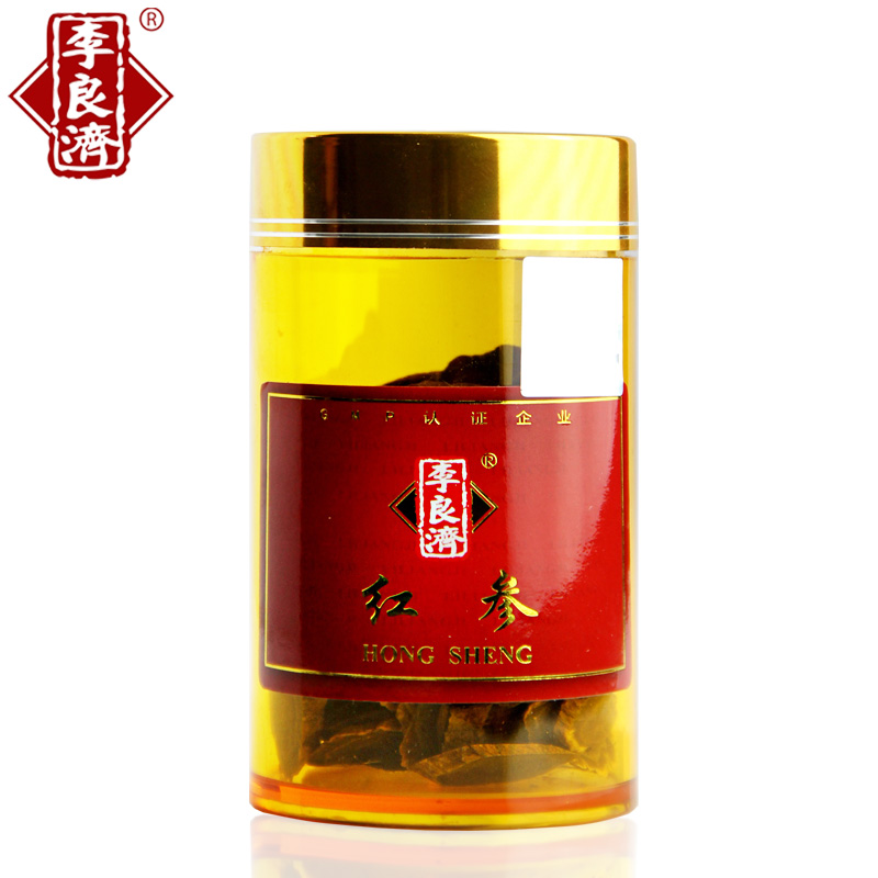 李良济 红参 长白山人参 精选 吉林红参切片 100g/瓶