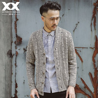 英爵伦 欧美简约 新款粗线男士毛衣开衫 外套男