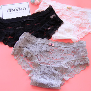 日系蝴蝶结可爱少女透明内裤