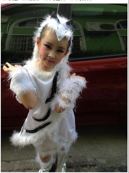 六一新款儿童狐狸演出服装动物服装白狐舞蹈服 女童狐狸表演服装