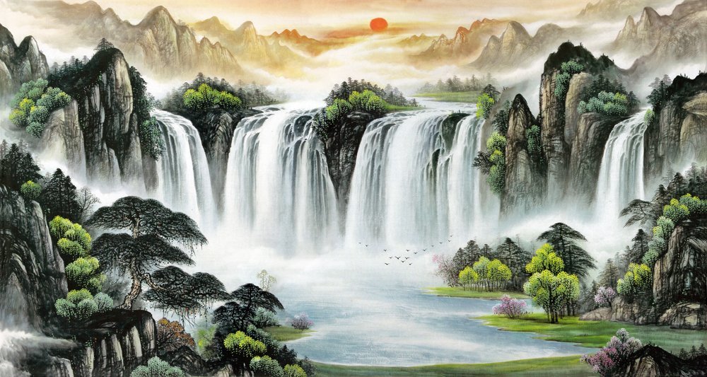 正品[旭日东升十字绣成品回收]旭日东升十字绣