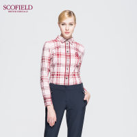 Oece2016秋装新款 文艺细条纹V字翻领长袖百