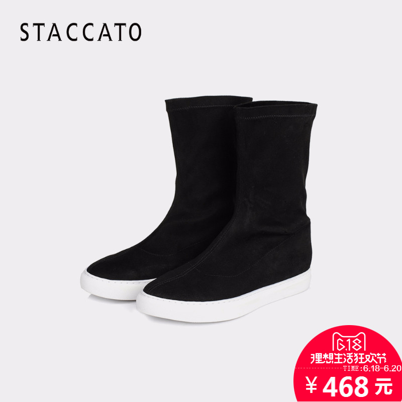 聚staccato/思加图冬季短靴羊皮女靴9uv31ds5