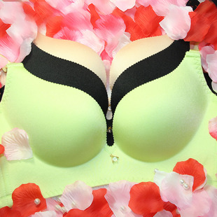 婷美糖果色调整型<em>无钢圈</em>光面内衣<em>文胸罩 一片</em>