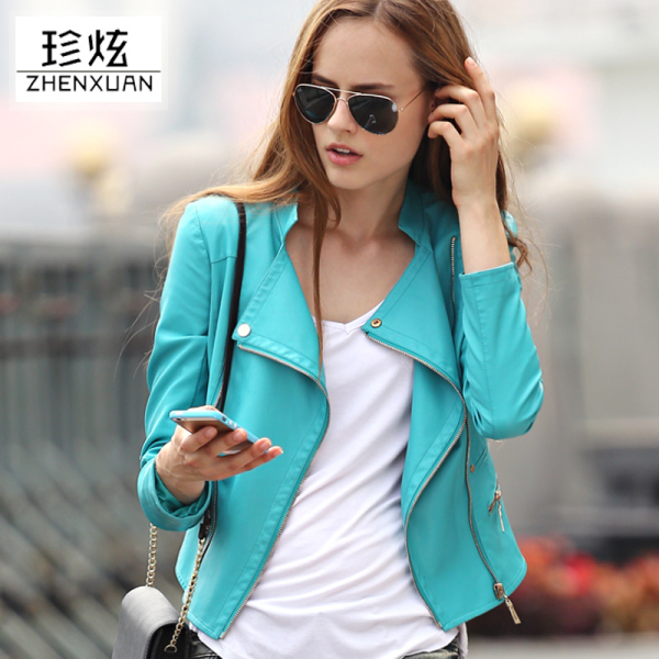 正品女<em>皮衣</em> 珍炫韩版 秋<em>女装 皮衣</em>女<em>外套2015</em>新