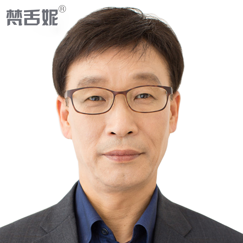 男士假发中老年真发短发逼真爸爸发套斜刘海假发男中老年真人头发