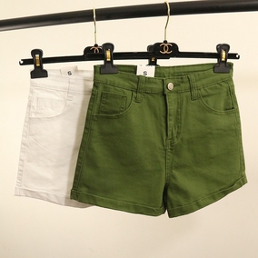 正品[军绿色休闲热裤]军绿色裤子配上衣图评测