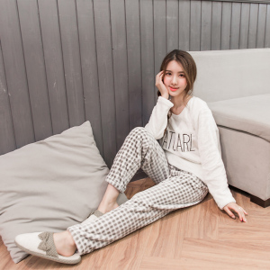 冬季加厚法兰绒睡衣