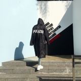 秋新款男外套吴亦凡同款长款宽松风衣休闲防雨字母印花情侣款雨衣