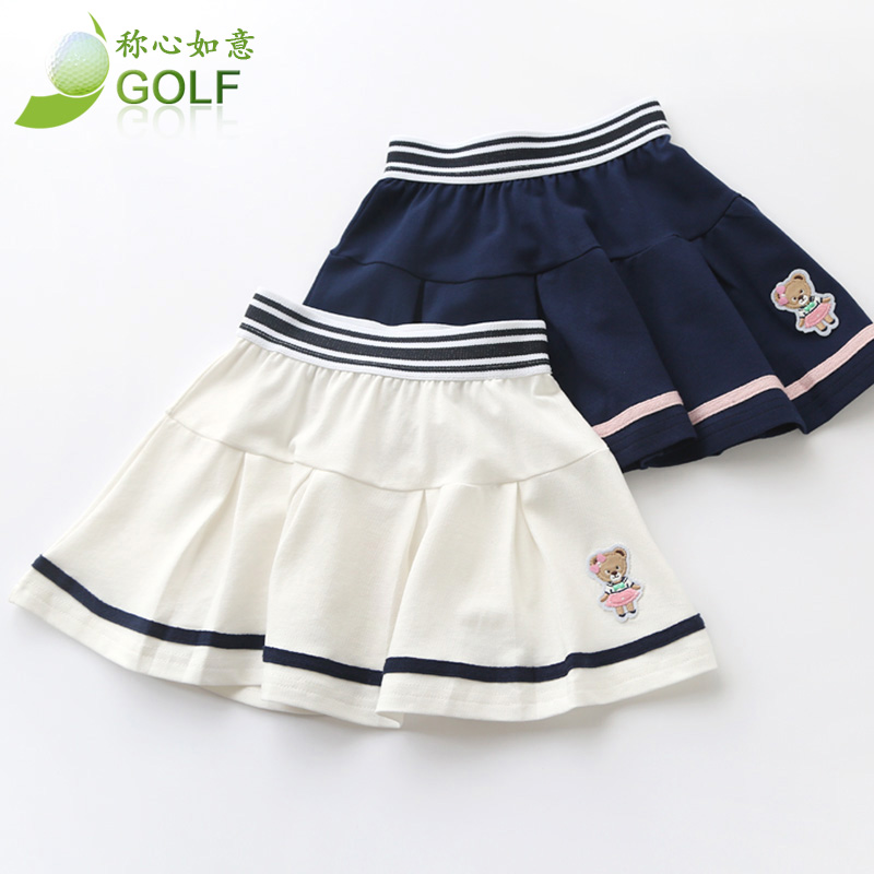 高尔夫童装童装2017夏装新款高尔夫短裙女童 golf运动儿童半身裙