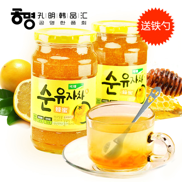 韩国原产进口 蜂蜜柚子茶国际蜂蜜果味茶上等黄金柚子 560g*2瓶装