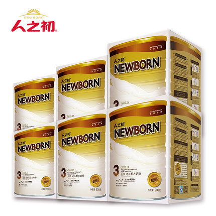 领券送豪礼 整箱 人之初奶粉优邦金装 6罐 3段