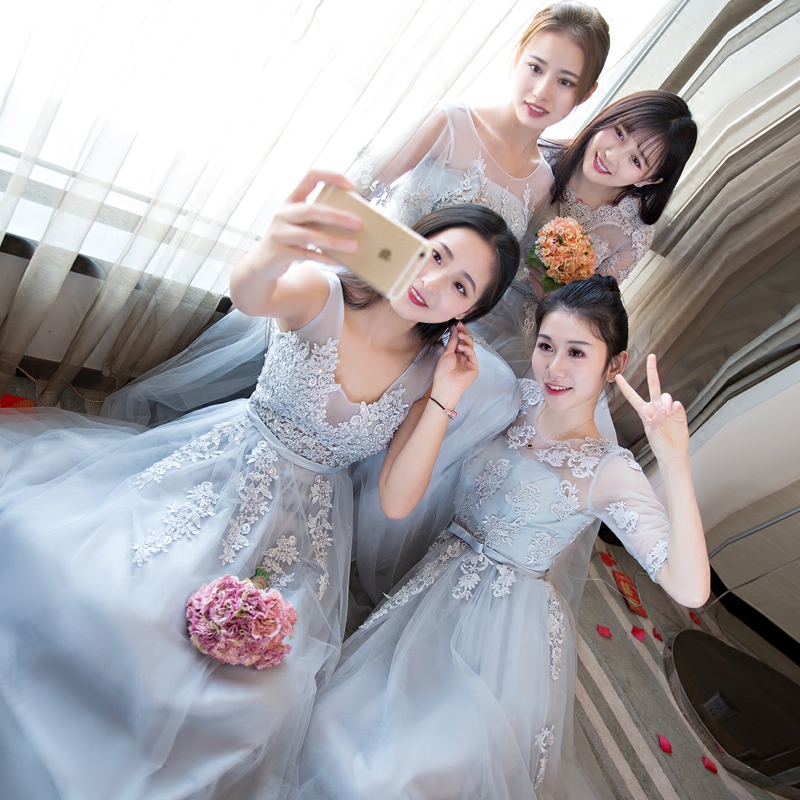 查看淘宝伴娘服长款2017新款夏姐妹团伴娘礼服婚礼晚礼服毕业连衣裙