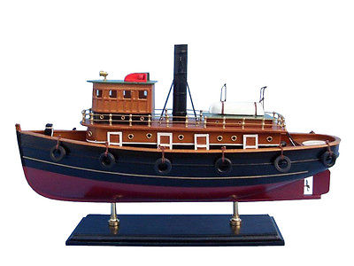 海外代购 帆船模型 nations oldest 蒸汽动力拖船 木制模型船摆件