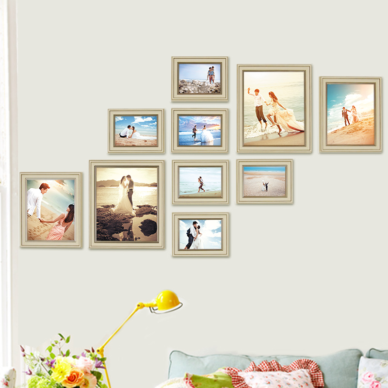 欧式婚纱照片装饰相框墙客厅卧室大墙面照片墙创意组合相框背景墙