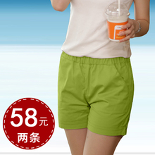 <em>纯棉短裤女2015</em>夏装<em>新款</em>糖果色大码显瘦女裤