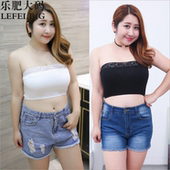 蕾丝裹胸女夏季胖mm弹力超大号抹胸内搭小背心200斤 特加肥加大码