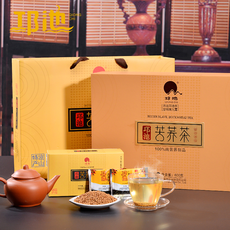 邛池苦荞茶四川西昌凉山特产苦荞茶600g礼盒装 苦荞麦香茶荞麦茶