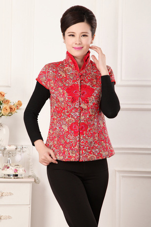 <em>中老年马甲</em>女秋冬<em>棉坎肩</em>带袖<em>中老年</em>女冬装<em>马夹</em>