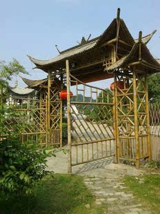 竹凉亭竹房子农家院落庭院家具 定做定制竹亭子竹屋