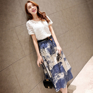 2015夏装新款<em>欧时力女装</em>长裙蕾丝收腰哥弟中