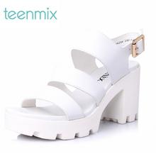 Teenmix/天美意2016夏专柜同款-牛皮革女皮凉鞋6K204BL6图片
