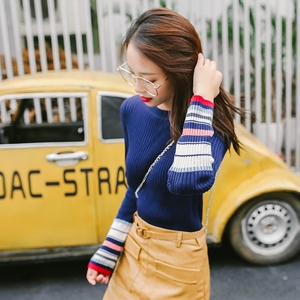 紧身套头打底毛衣