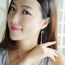 官方旗舰店周大福相思树 925纯银耳环女长款流苏耳坠 蝴蝶妇女节