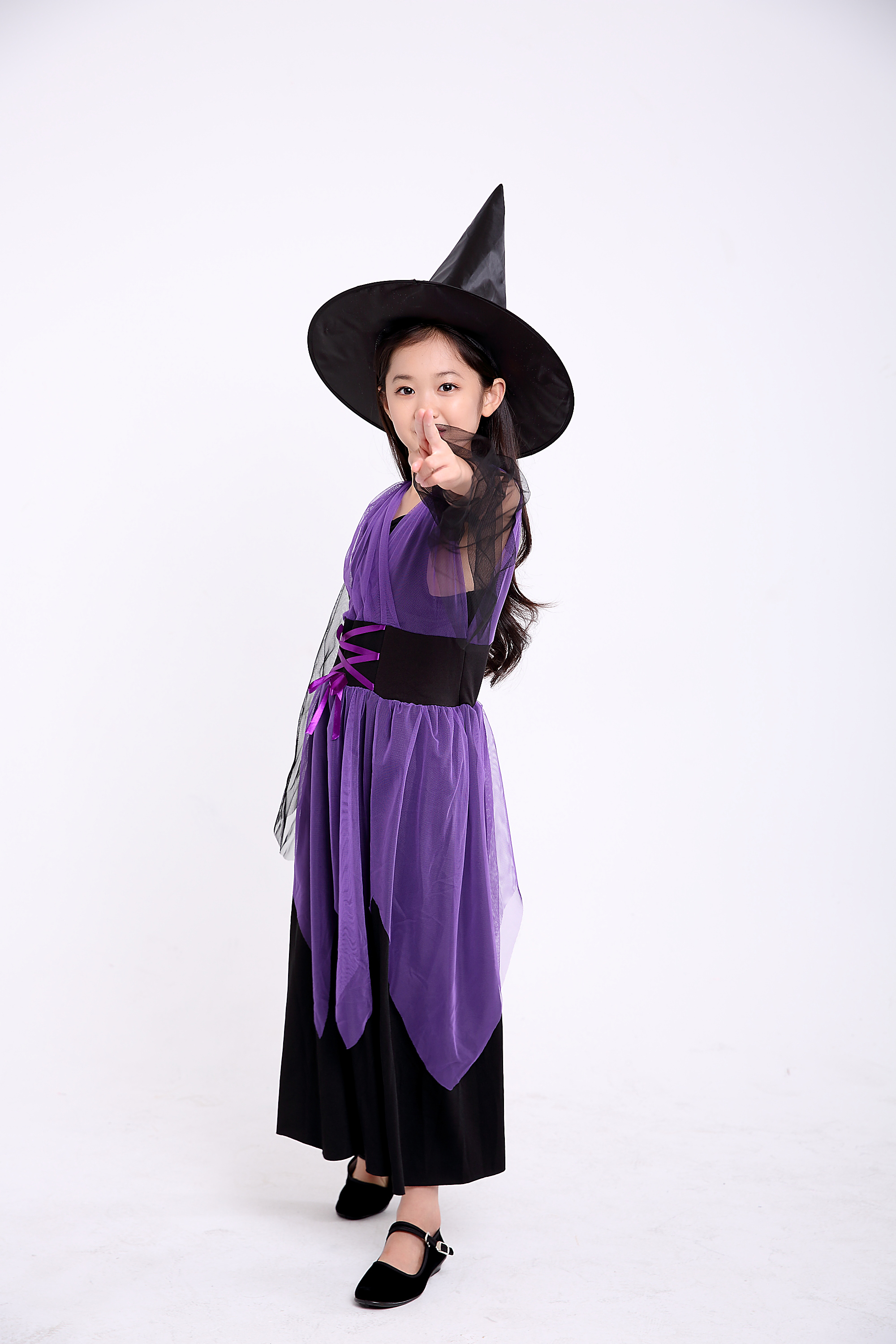 万圣节儿童女巫婆服装 幼儿动漫女童少儿codplay女孩女巫 演出服
