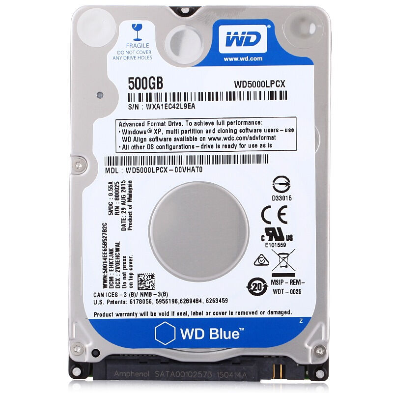 包邮wd/西部数据 wd5000lpcx 500g 笔记本盘 西数硬盘500gb 正品
