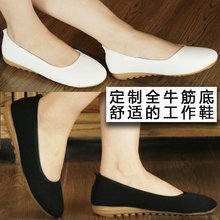 妈妈鞋 老北京布鞋 职业工作护士单鞋 平底黑白色大码 锦绣夏季新款