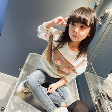 小女孩圆领上衣 宝宝儿童春秋款 秋装 长袖 韩版 女童卫衣套头2017新款