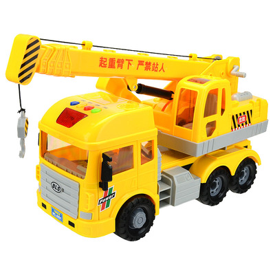 宝乐星音乐大号惯性起吊车起重机吊机玩具车 