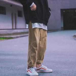 BF男友风阔腿工装长裤