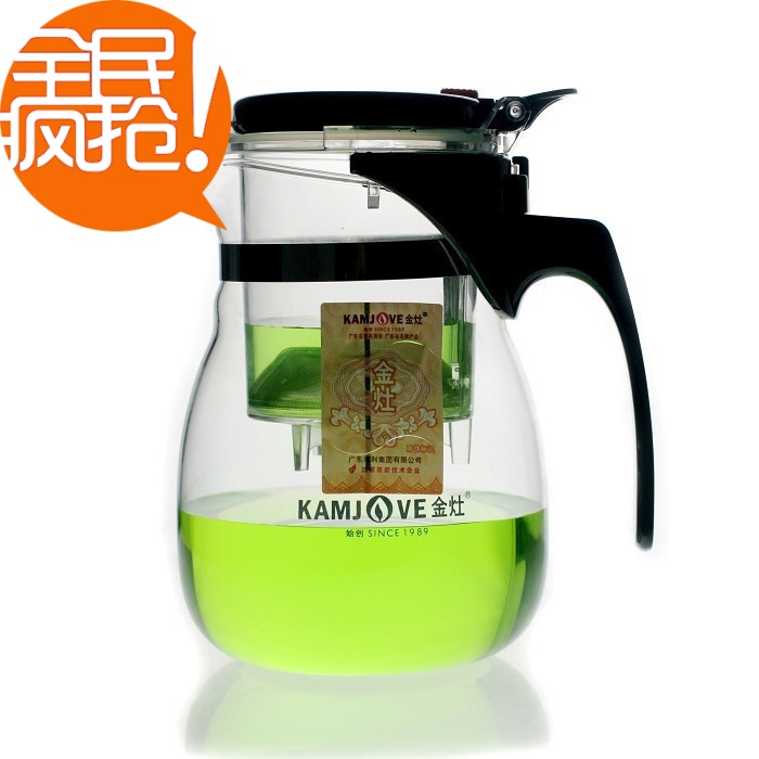 正品金灶飘逸杯耐热玻璃花草茶具带过滤功夫茶杯水杯个人泡茶杯子