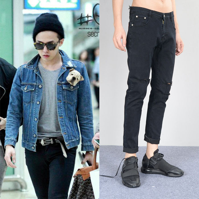 权志龙破洞裤子