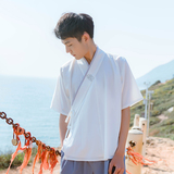 汉尚华莲传统汉服男装交领半臂改良中裤日常休闲居家夏款