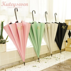 10骨长柄黑胶晴雨伞