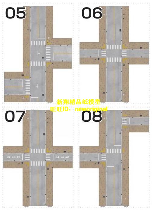 1比43 32城市街道汽车停车场街角马路汽车场景 车模场景模型