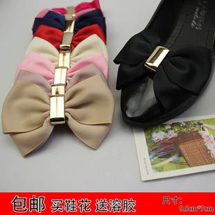 时尚双层丝带韩版蝴蝶结鞋花鞋饰品鞋扣鞋配件装饰 一双包邮