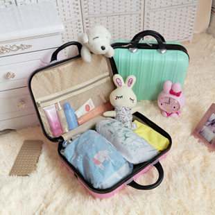 韩版可订制LOGO可爱化妆箱公主箱子女手提箱14寸箱包行李箱旅行包