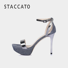 羊皮女时尚 9JK02BL6 优雅高跟凉鞋 思加图夏季专柜同款 STACCATO